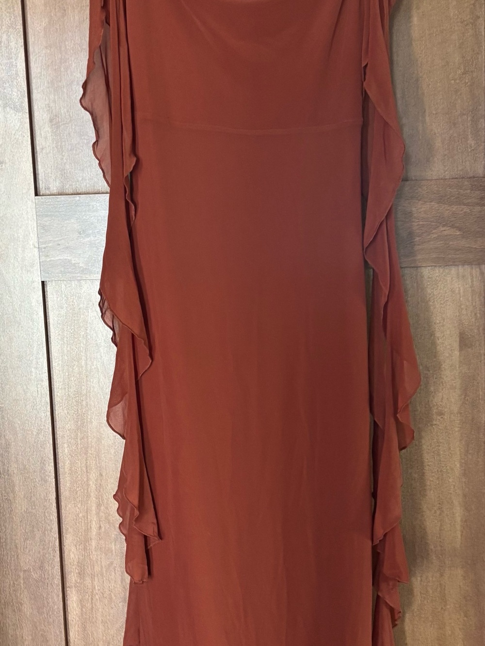 PrettyGarden Women’s chiffon Maxi Dress - Rust